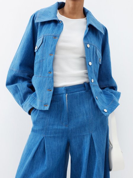 

Raglan Sleeve Regular Fit Urban Denim Jacket, Blue, Jackets