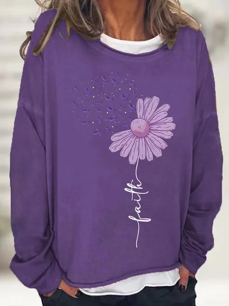

Alzheimer Fighter T-Shirt Casual Sweatshirt, Deep purple, Hoodies&Sweatshirts