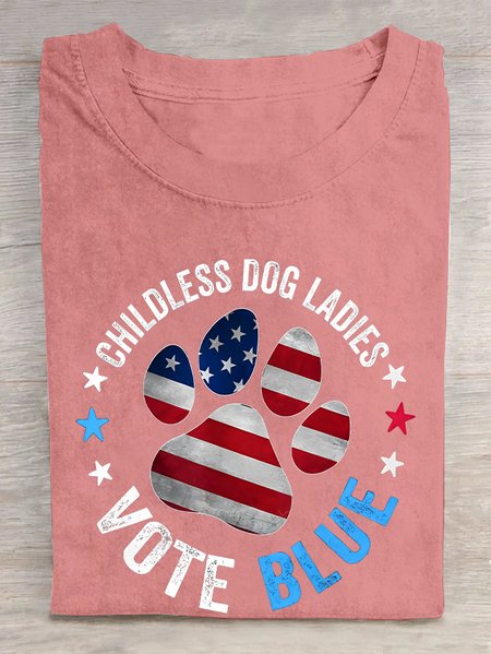 

This Childless Dog Lady is Voting Blue Dog Lovers Cotton T-shirt, Orange pink, T-shirts