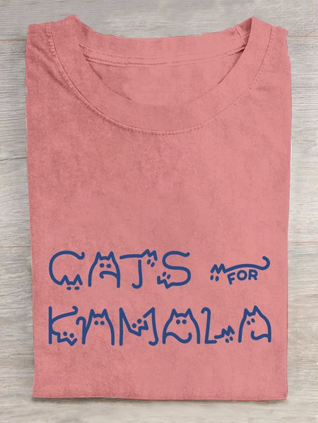 

Cat Ladies Cotton T-shirt, Orange pink, T-shirts