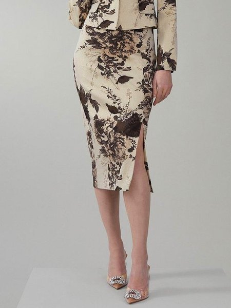 

Urban Printing Floral Tight Skirt, As picture, Skirts