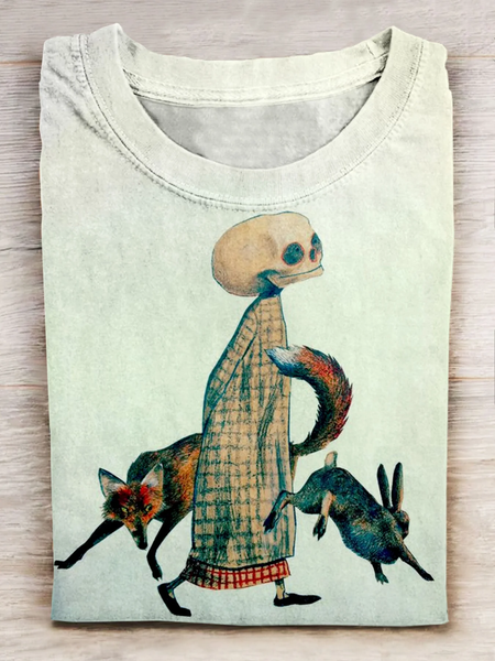 

Casual Halloween Crew Neck Long Sleeve T-shirt, Green, T-shirts