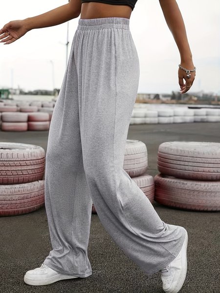 

Women's Casual Wide Leg High Waisted Palazzo Pleated Pants, Gray, Pants