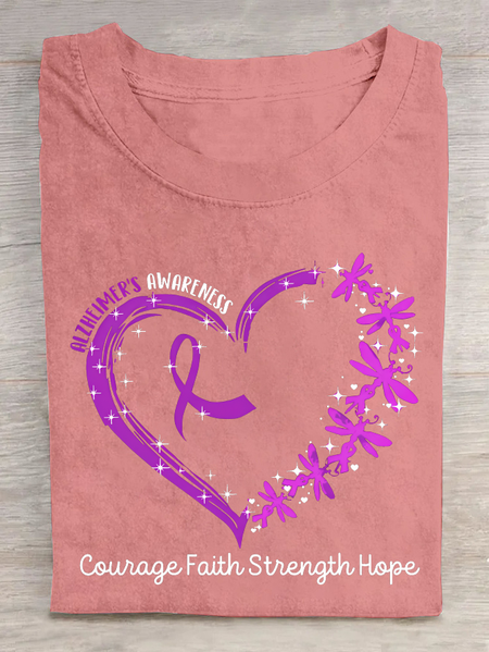 

Cowage Faith Strength Hope Cotton T-Shirt, Orange pink, T-shirts