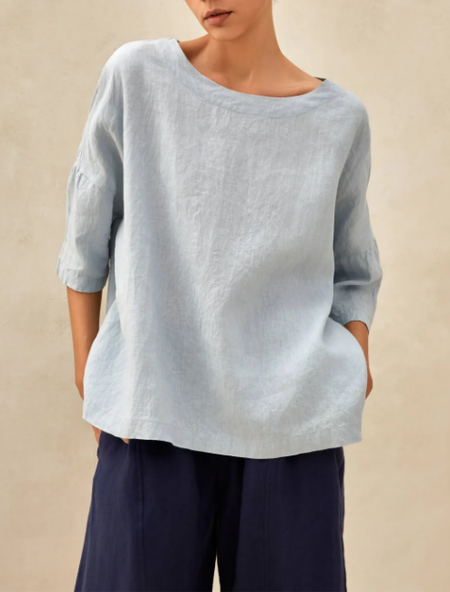 

Casual Plain Crew Neck Loose Shirt, Gray, Blouses & Shirts