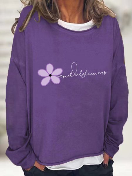 

Alzheimer's Flower Casual Sweatshirt, Deep purple, Hoodies&Sweatshirts