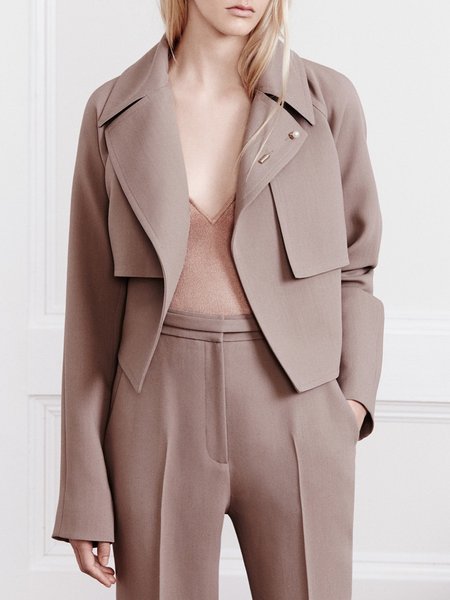 

Urban Regular Fit Plain Jacket Long Sleeve With Brooch, Light pink, Jackets