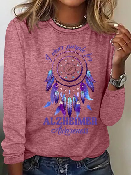 

Alzheimer's Support Squad Casual Long Sleeve Shirt, Watermelon, Long sleeves
