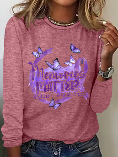 

Memories Matter Alzheimer's Awareness Casual Long Sleeve Shirt, Watermelon, Long sleeves