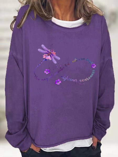 

You May Not Remember But I Will Never Forget Alzheimer Awareness Casual Sweatshirt, Deep purple, Hoodies&Sweatshirts