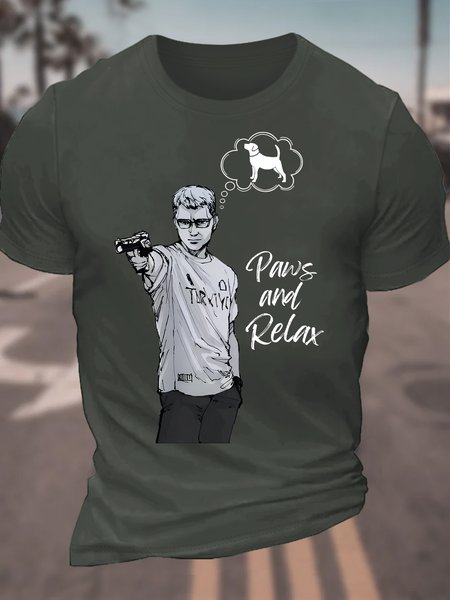 

Shooter Uncle Paws And Relax Dog Cotton T-shirt, Dark gray, T-shirts