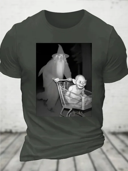

Gandalf Pushing Gollum in Shopping Cart Cotton T-shirt, Dark gray, T-shirts