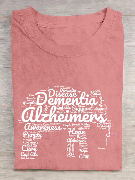 

Elephant For Alzheimers And Dementia Awareness Cotton T-Shirt, Orange pink, T-shirts