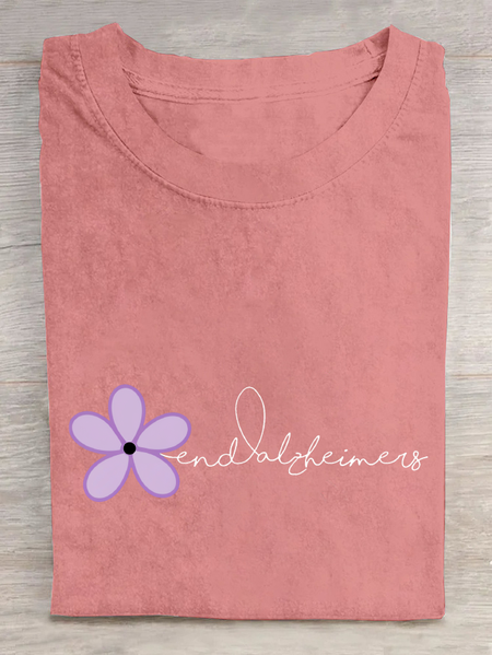 

Alzheimer's Flower Cotton T-Shirt, Orange pink, T-shirts