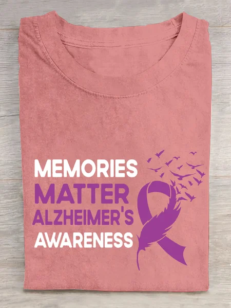 

Memories Matter Alzheimer's Awareness Cotton T-Shirt, Orange pink, T-shirts