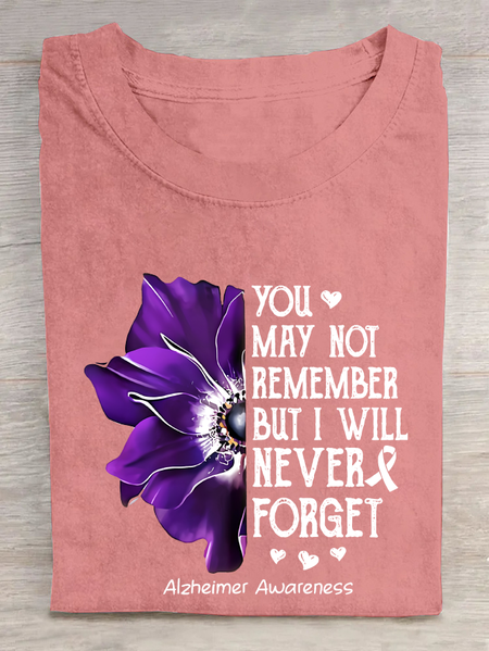 

You My Not Remember But I Will Never Forget Cotton T-Shirt, Orange pink, T-shirts