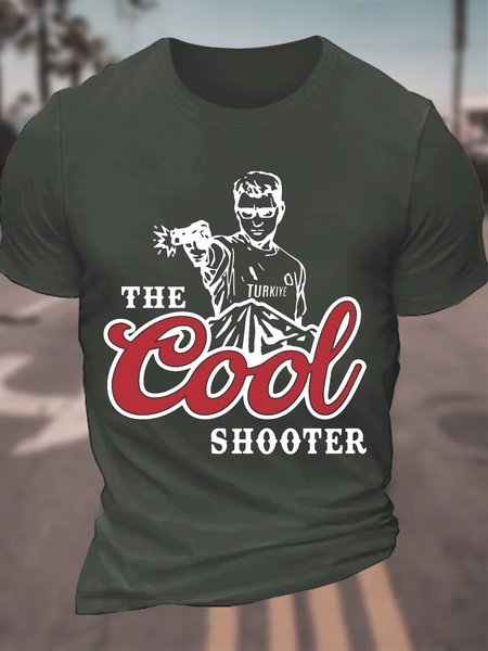 

Cool Shooter Cotton T-shirt, Dark gray, T-shirts