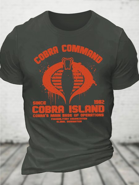 

Cobra Command Cobra Island Logo Cotton T-shirt, Dark gray, T-shirts