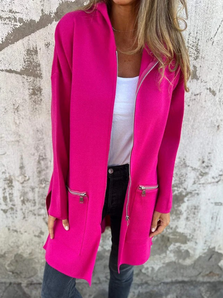 

Hoodie Casual Jacket, Deep pink, Outerwear