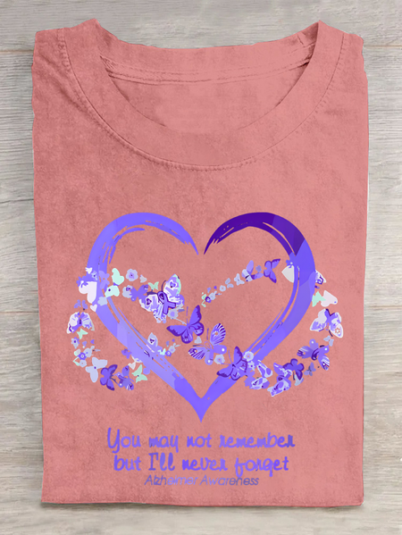 

Alzheimer's Awareness Cotton T-Shirt, Orange pink, T-shirts