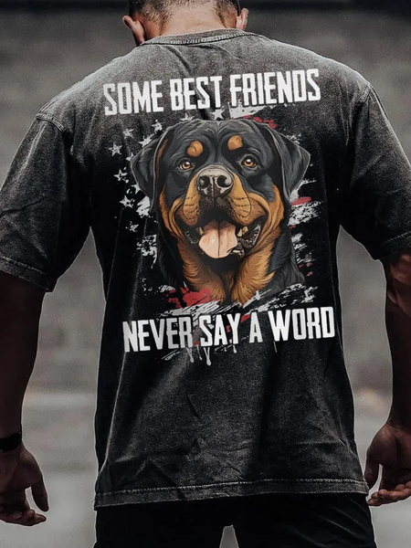 

Best Friend Rottweiler Vintage Washed Shirtw, Black, T-shirts