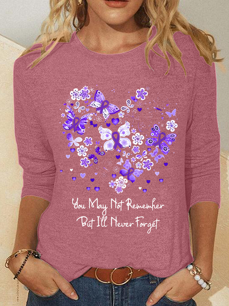 

Women's Alzheimer's Awareness Casual Long Sleeve Shirt, Watermelon, Long sleeves