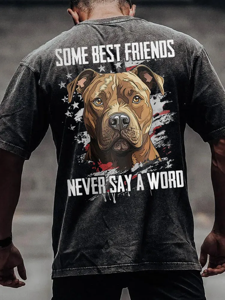 

Best Friend Pitbullv Intage Washed Shirt, Black, T-shirts