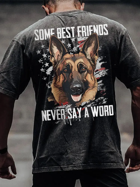 

Best Friend German Shepherd Vintage Washed Shirt, Black, T-shirts