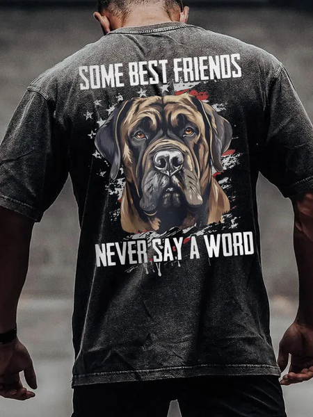

Best Friend Mastiff Vintage Washed Shirt, Black, T-shirts