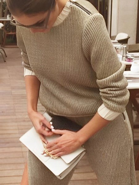 

Regular Sleeve Urban Regular Fit Sweater, As picture, Pullovers