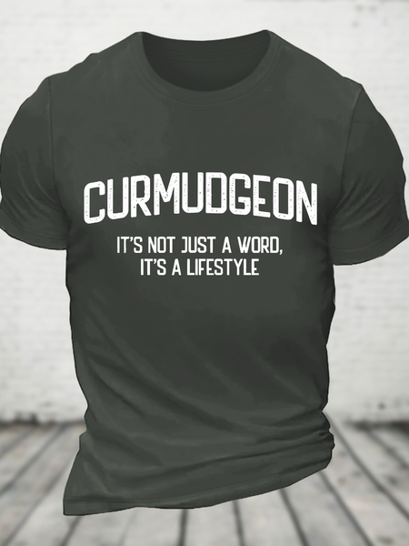 

Curmudgeon It's Not Just A Word, It's A Lifestyle Cotton T-Shirt, Dark gray, T-shirts