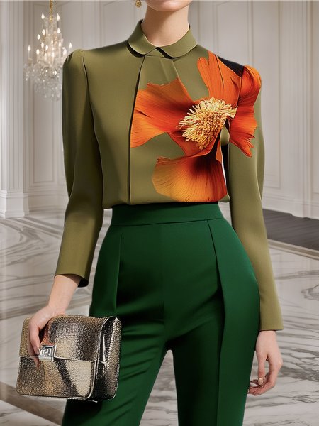 

Urban Regular Fit Regular Sleeve Shirt, Green, Blouses and Shirts