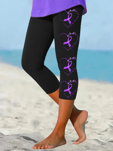 

Women's Pure Alzheimers Awareness Cropped Leggings, Black, Pants