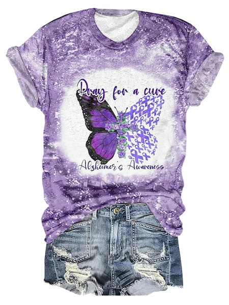 

Casual Ombre Crew Neck Short Sleeve T-shirt, As picture, T-shirts