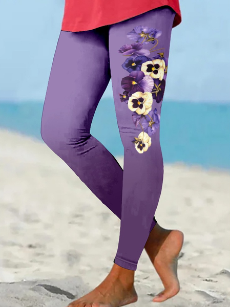 Alzheimer's Casual Leggings, Purple, Pants