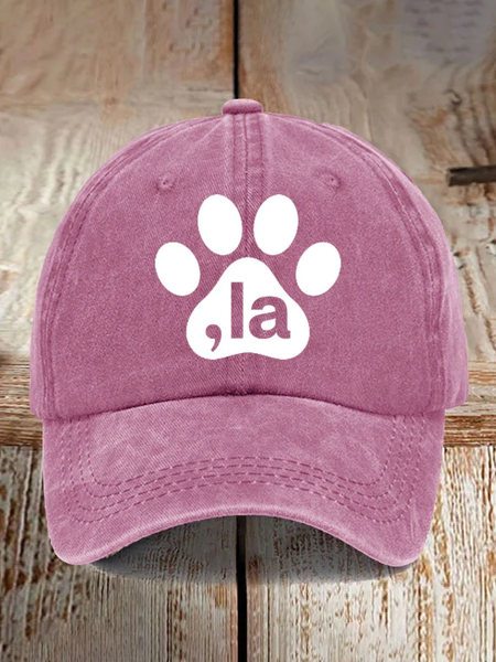 

La Cat Paw Printed Baseball Cap&Hat, Light pink, Women's Hats