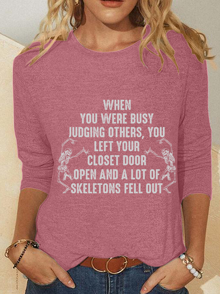 

Busy Judging Others Casual Long Sleeve Shirt, Watermelon, Long sleeves