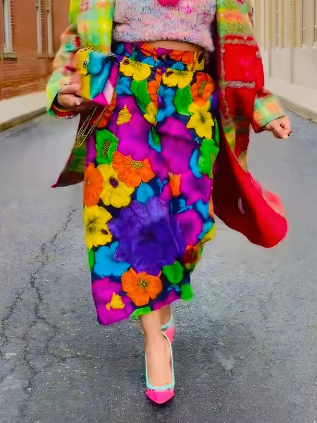 

Floral Loosen Elegant Fashion Pants, As picture, Pants