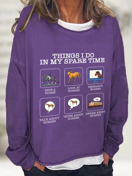 

Things I Do In My Spare Time Horse Lover Casual Sweatshirt, Deep purple, Hoodies&Sweatshirts