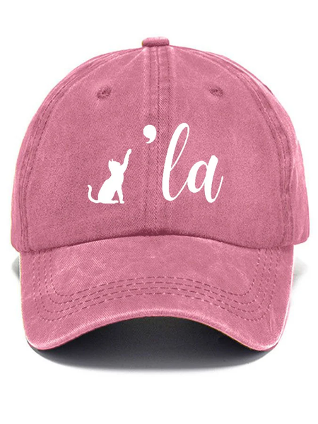

Childless Cat Lady La print hat, Light pink, Women's Hats