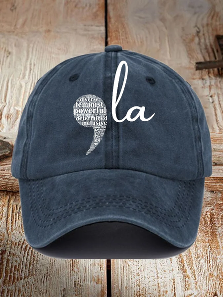 

Comma La Printed Hat, Dark blue, Women's Hats