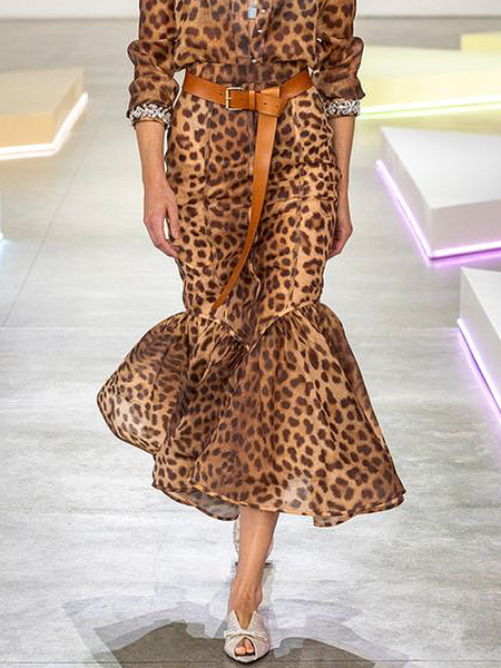 Regular Fit Urban Leopard Maxi Skirt, Skirts