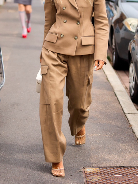 

Cotton Urban Pocket Stitching Cargo Pants, Brown, Pants