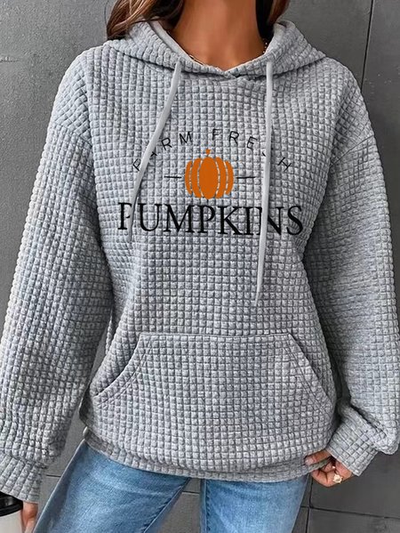 Halloween Hoodie Loose Casual Hoodie, Gray, Hoodies&Sweatshirts