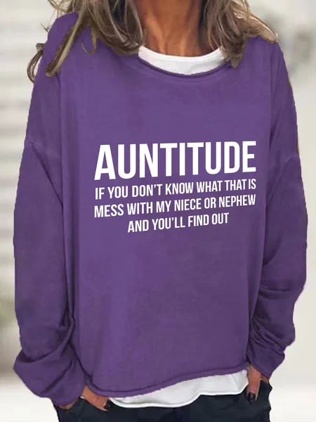 Auntitude Casual Sweatshirt, Deep purple, Hoodies&Sweatshirts