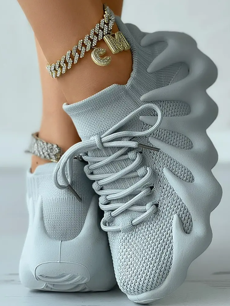 

Plain Weaving Material All Season Casual Skate Shoes, Gray, Sneakers