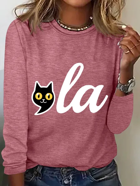 La Cat Vote Cat Lady Casual Long Sleeve Shirt, Watermelon, Long sleeves