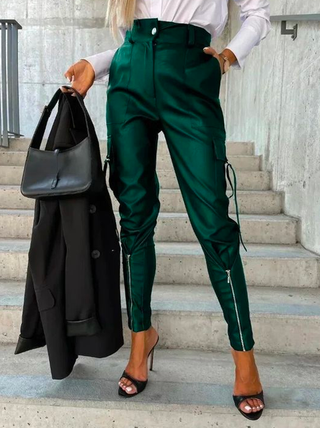 

Urban Cotton Pocket Stitching Regular Fit Cargo Pants, Green, Pants