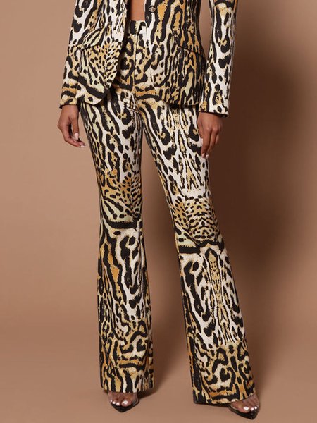Urban Regular Fit Animal Print Pants, As picture, Pants