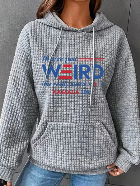 

They're Just Weird Simple Loose Hoodie, Gray, Hoodies&Sweatshirts